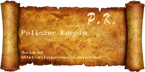 Policzer Karola névjegykártya